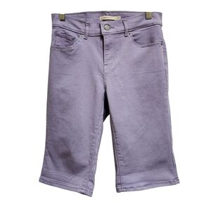 Levi's Stretch Denim Jean Shorts Women 25 Purple Bermuda Pockets Western Comfort